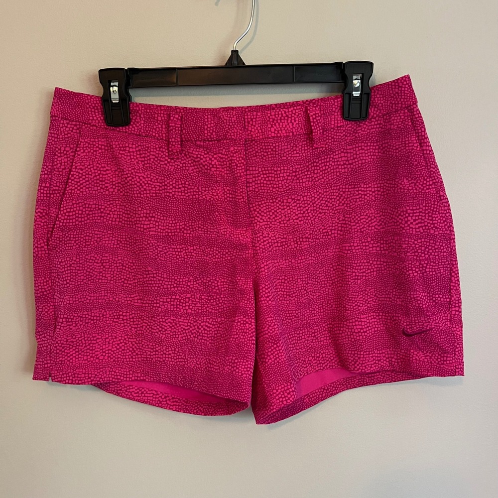 Nike Golf Dri-FIT Pink Shorts Women 6 Activewear Snake Print Pickleball Hiking